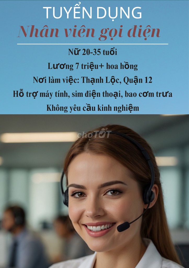 Tuyển dụng Nữ Telesale trung tâm đào tạo lái xe