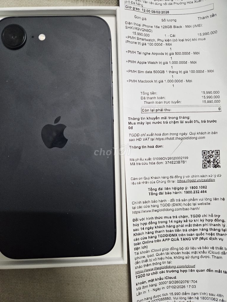 iPhone 16e 128GB Đen Mới. Mua bán Điện thoại tại Quận Cẩm Lệ Đà Nẵng được đăng bởi nguyen tung hình 1