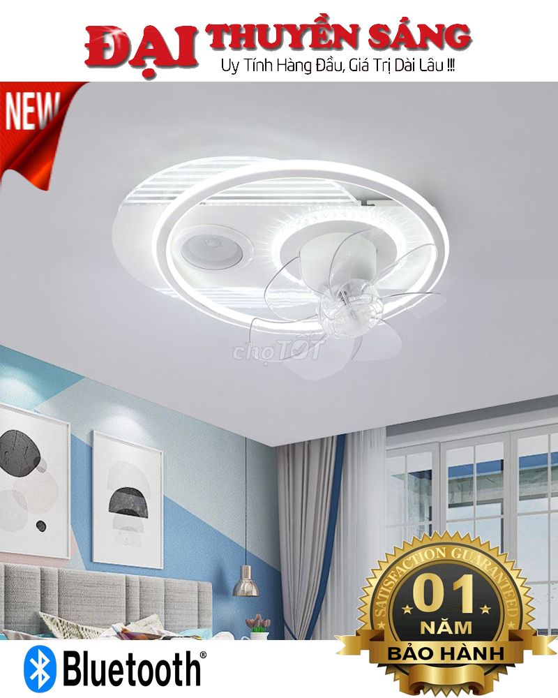 Quạt trần đèn LED xoay 360 kèm loa bluetooth ML187