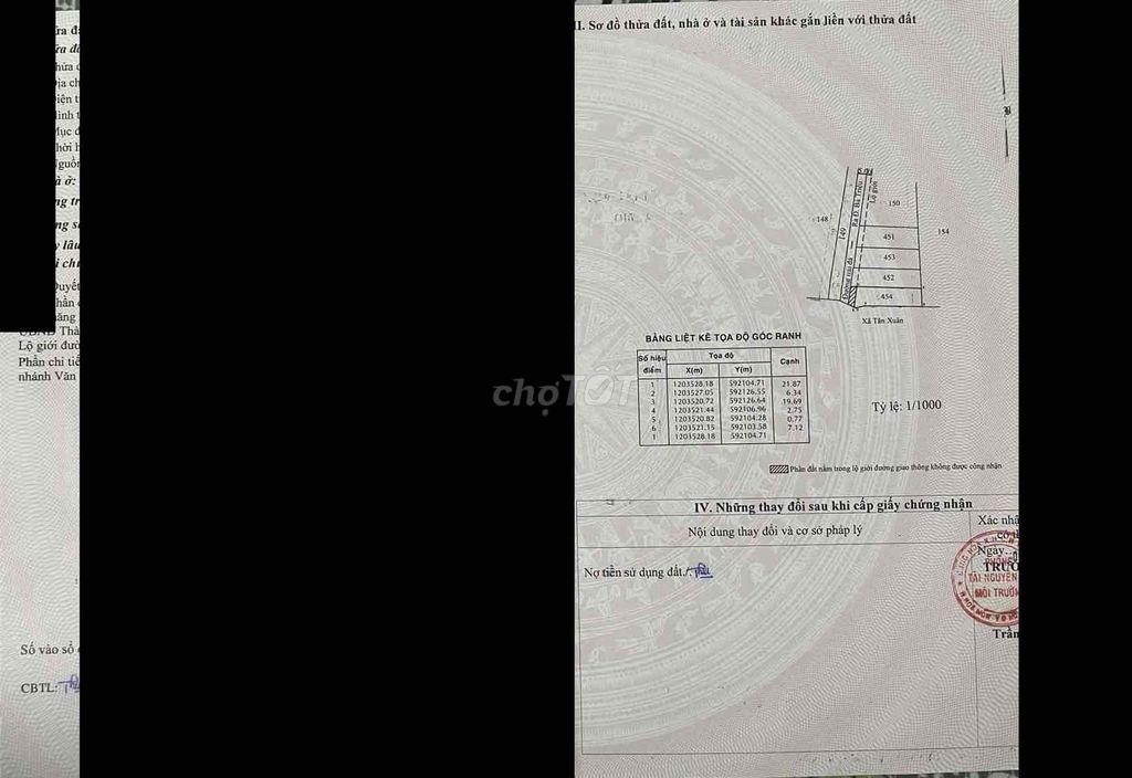 Chính chủ bán đất 147,1m² Hóc Môn - Gần BV Đa khoa - Sổ hồng riêng - 1