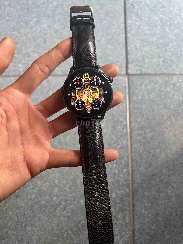 Đồng hồ thông minh Dây da Đen. Mua bán Thiết bị đeo thông minh tại Huyện Đông Hưng Thái Bình được đăng bởi huấn cao hình 1
