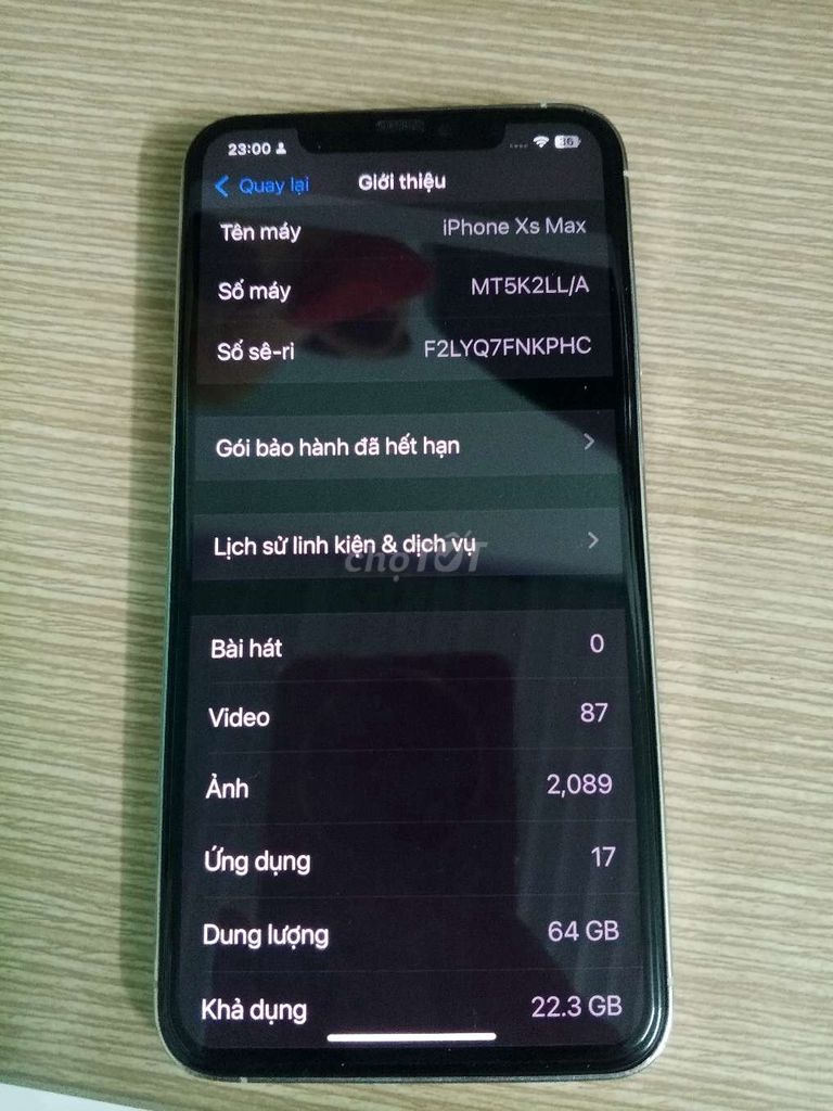 Apple iPhone Xs Max 64GB Trắng. Mua bán Điện thoại tại Huyện Dương Minh Châu Tây Ninh được đăng bởi Hàng qua sử dụng hình 1