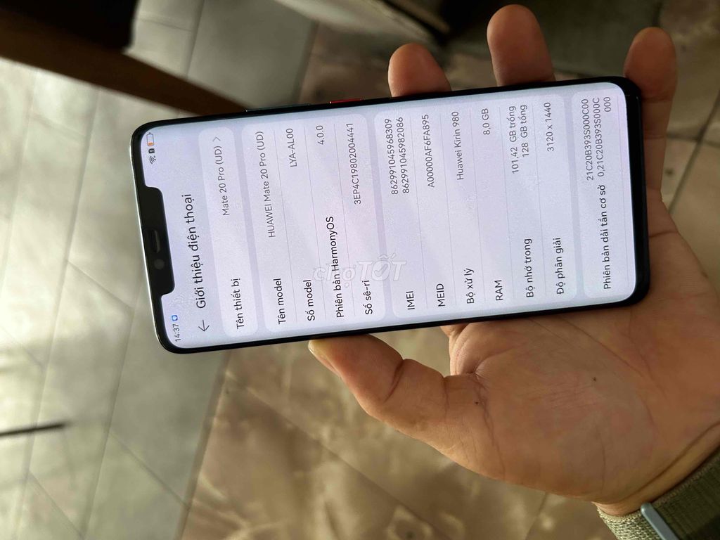 Huawei mate 20pro 8/128gb rin đẹp gl