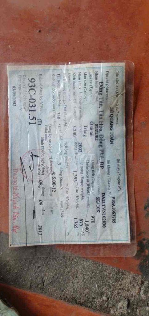 bán xuzuky 202 còn 2 năm xem xe Tây Ninh. Mua bán Xe tải, xe ben tại Huyện Dương Minh Châu Tây Ninh được đăng bởi chà là hình 3