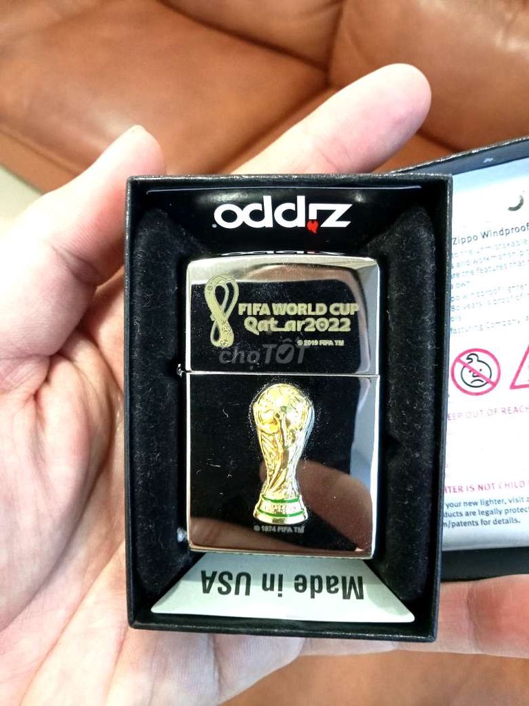 Zippo Worldcup Quatar Logo Nổi 2022 Made in USA