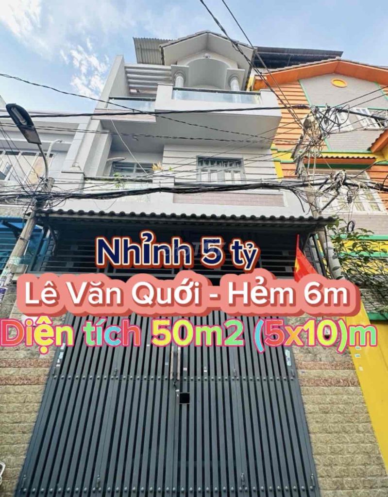 👉 Lê Văn Quới - hẻm nhựa 6m - nhà 4 tầng - diện tích 50m2