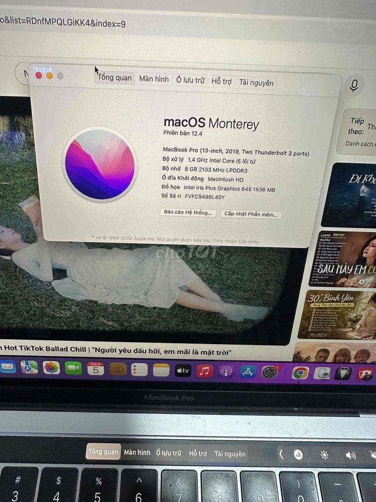 Apple Macbook Pro 2019 i5 13 inch 8GB/64GB Xám. Mua bán Laptop tại Quận Nam Từ Liêm Hà Nội được đăng bởi Ngô Thị Yến hình 1