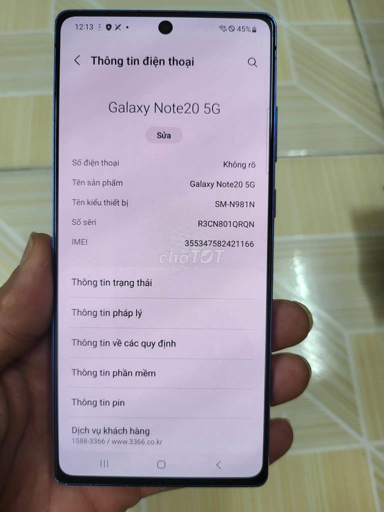 Samsung Galaxy Note 20 5G 256GB Xanh Hàn Quốc. Mua bán Điện thoại tại Quận 10 Tp Hồ Chí Minh được đăng bởi Hội Đồ Điện Tử hình 1
