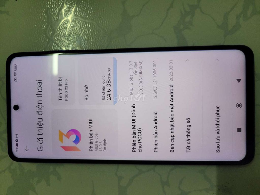 Poco X3 Pro 256GB Xanh. Mua bán Điện thoại tại Thành phố Thủ Đức Tp Hồ Chí Minh được đăng bởi nguyen van thanh hình 1