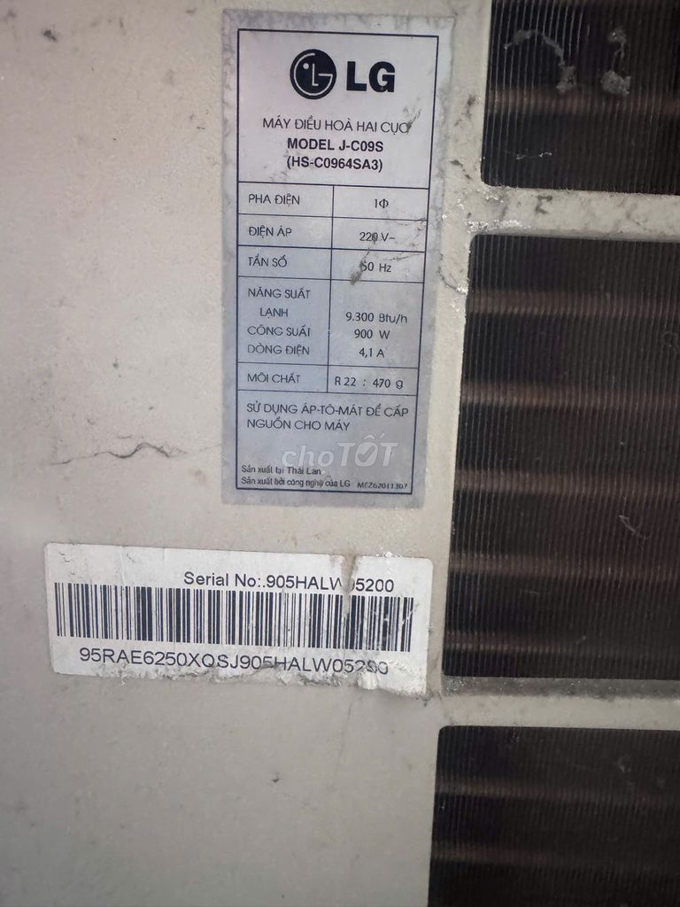 Máy lạnh LG J-C09S Trắng Thái Lan. Mua bán Máy lạnh, điều hoà tại Quận Sơn Trà Đà Nẵng được đăng bởi Đinh Công Vĩnh hình 1