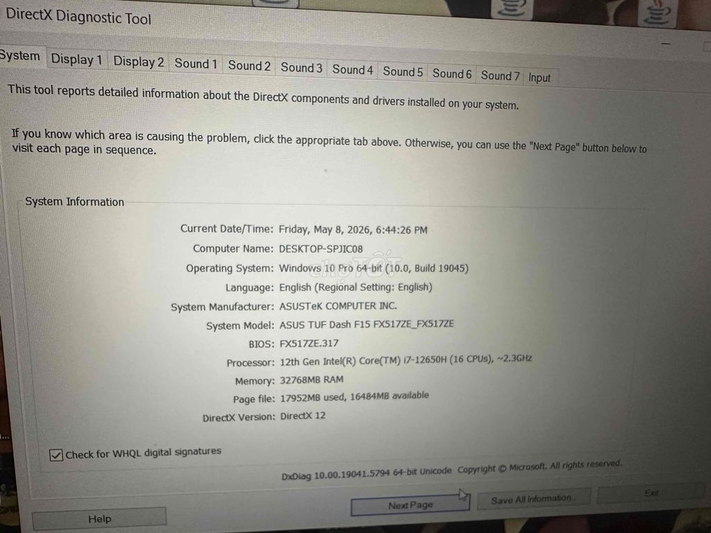 ASUS TUF Dash F15 i7-12650H 32GB. Mua bán Laptop tại Thành phố Biên Hòa Đồng Nai được đăng bởi ho va ten hình 1