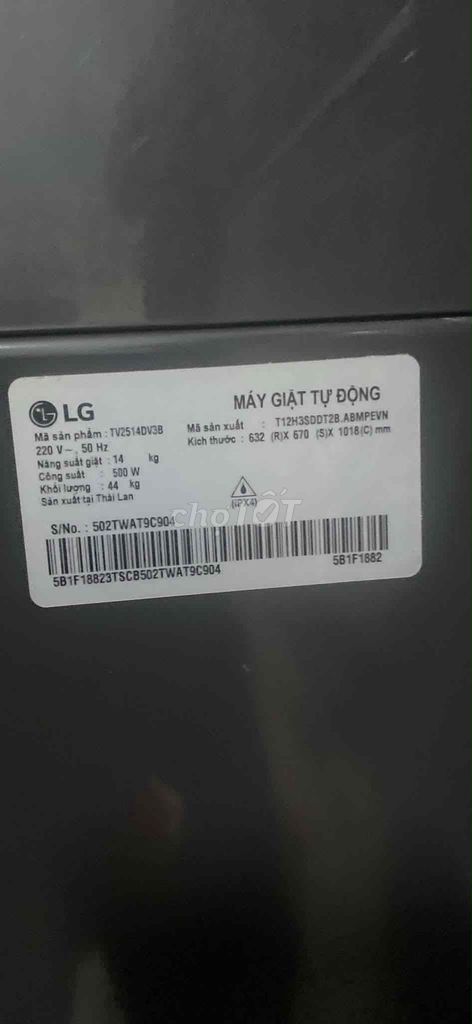 Máy giặt LG 14kg cửa ngang Đen Thái Lan. Mua bán Máy giặt tại Quận Thanh Khê Đà Nẵng được đăng bởi Đoàn Văn Ngọc Thái Bảo hình 1