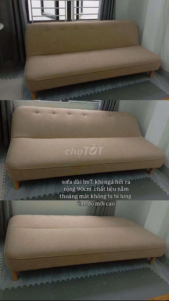Ghế sofa Vải Nâu be 1m7x90cm. Mua bán Bàn ghế tại Quận Nam Từ Liêm Hà Nội được đăng bởi Chu Bảo Ngọc Diệp hình 1