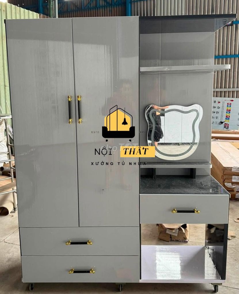 Tủ quần áo Nhựa Đài Loan Xám 1m8x1m45. Mua bán Tủ, kệ gia đình tại Huyện Đức Hòa Long An được đăng bởi Cửa Hàng Nội Thất hình 1