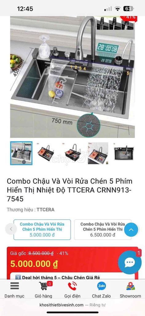 Chậu rửa chén TTCERA CRNN913-7545. Mua bán Thiết bị vệ sinh, nhà tắm tại Quận Gò Vấp Tp Hồ Chí Minh được đăng bởi Nhật Vy hình 1