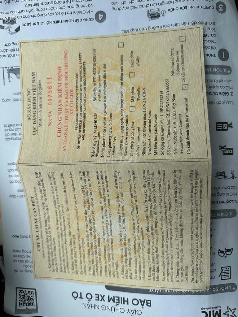 Honda CR V 2020 - 116934 km. Mua bán Ô tô tại Huyện Đức Hòa Long An được đăng bởi Hà Thị Tuyết Sương  hình 3