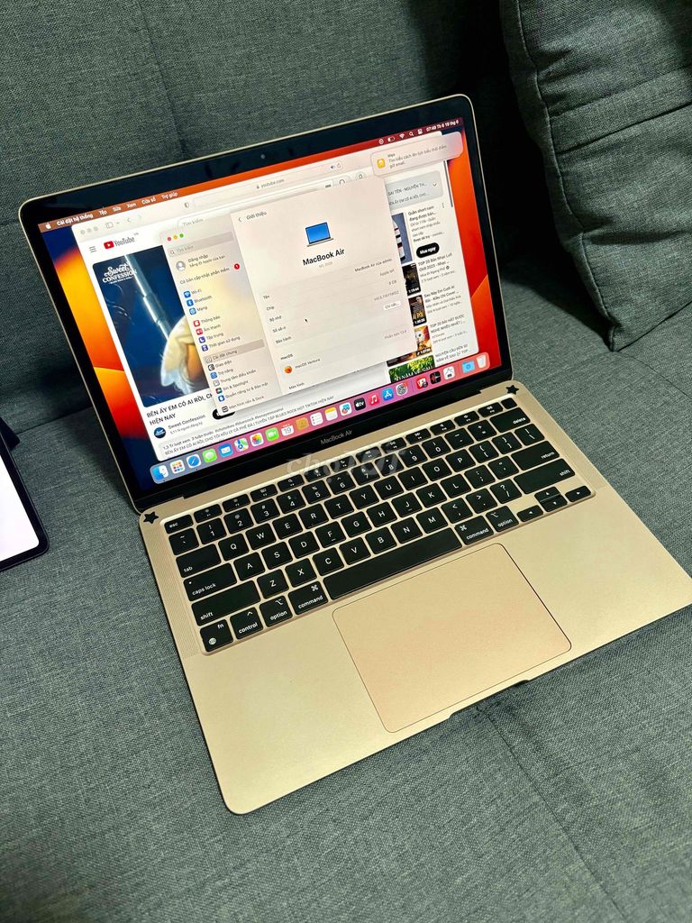 macbook Air M1 8/256 gold Việt Nam pin 90% zin 100. Mua bán Laptop tại Quận Đống Đa Hà Nội được đăng bởi Quý Hoàng hình 1