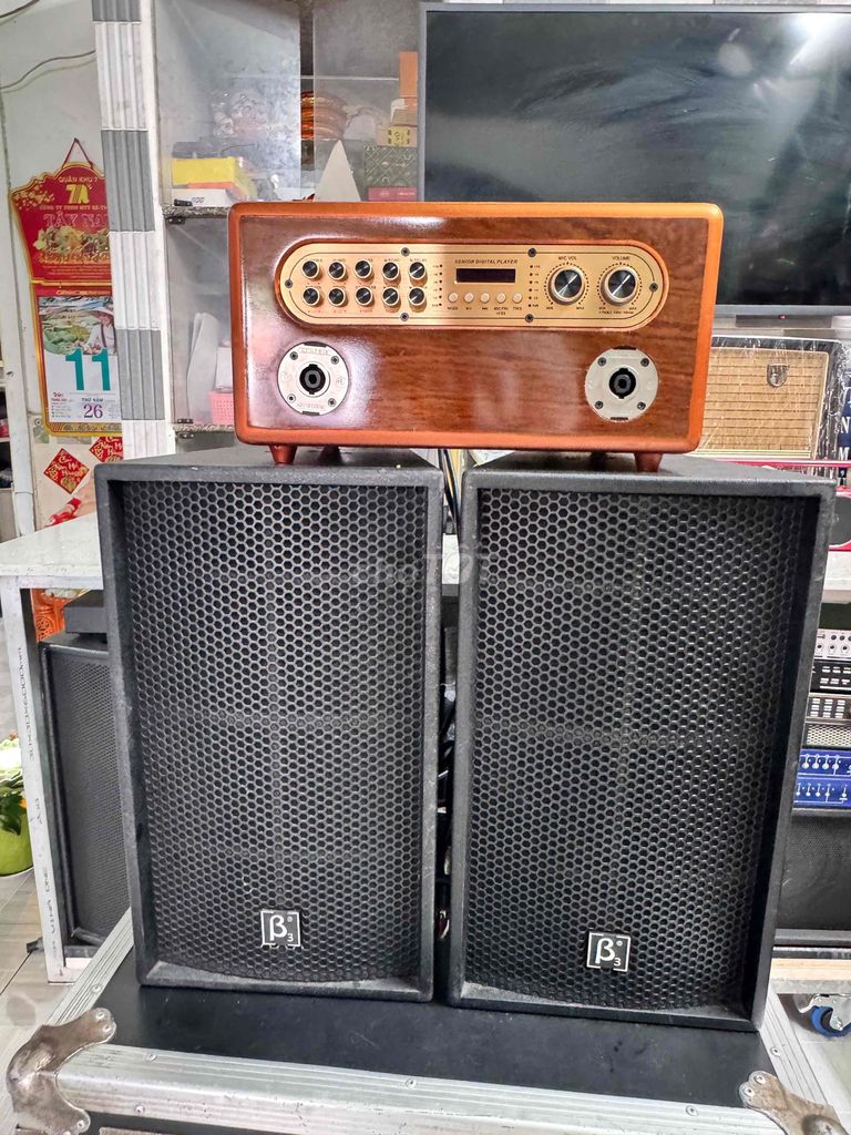 Dàn karaoke mini  di động Gỗ Nâu Pin/Điện. Mua bán Tivi, Âm thanh tại Huyện Hóc Môn Tp Hồ Chí Minh được đăng bởi Thiên Bảo hình 1