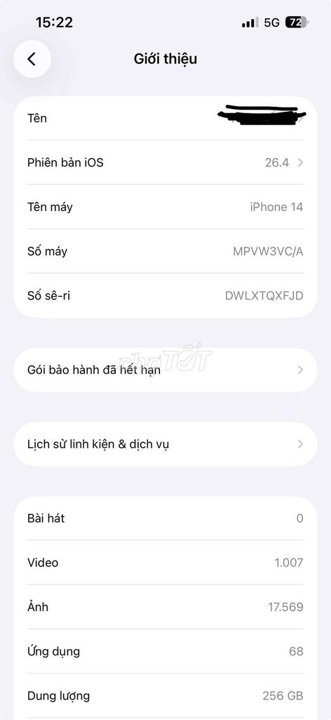Apple iPhone 14 256GB Đen. Mua bán Điện thoại tại Quận Bắc Từ Liêm Hà Nội được đăng bởi Thành Ngọc Khánh hình 1