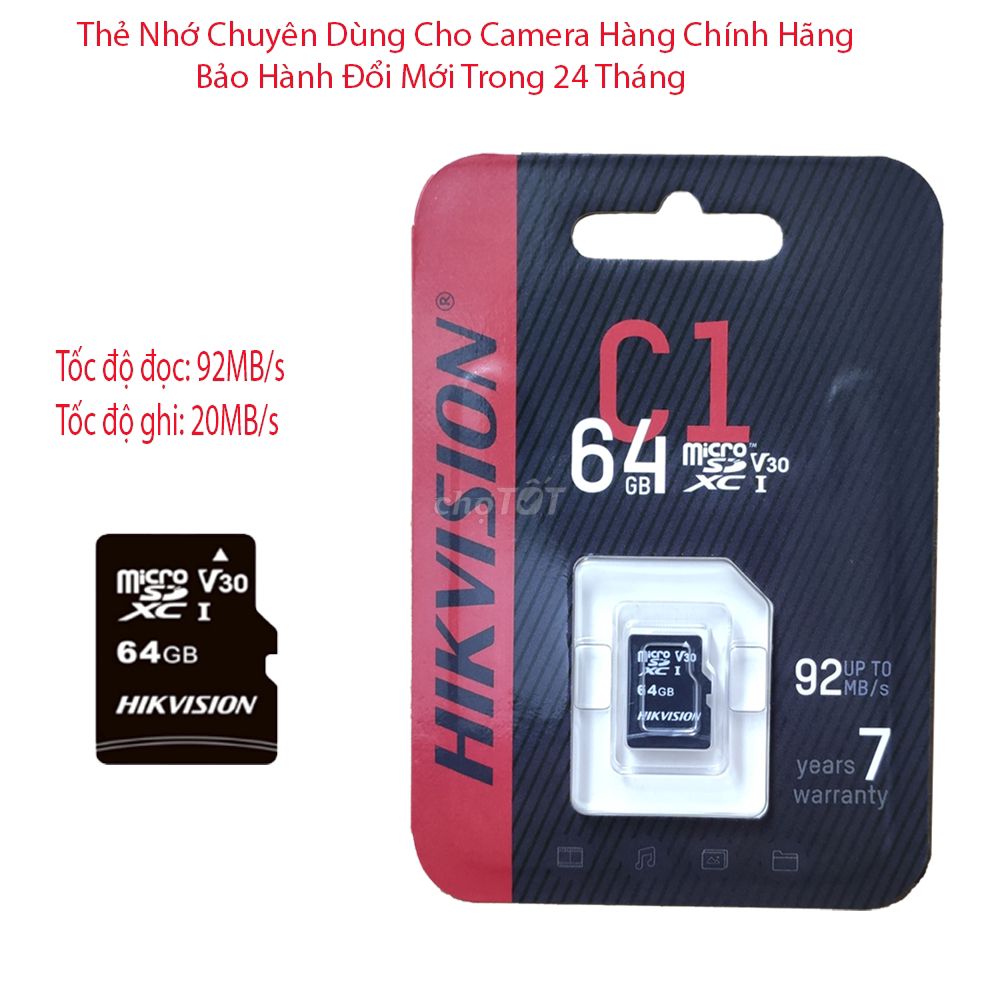 Thẻ nhớ C1 D1 Hikvision 64GB chính hãng