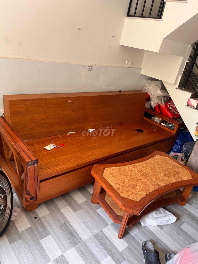 Ghế sofa giường Gỗ Nâu có ngăn kéo. Mua bán Bàn ghế tại Thành phố Thủ Đức Tp Hồ Chí Minh được đăng bởi Huy Nguyen hình 1