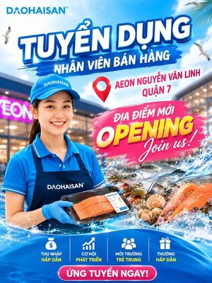 [QUẬN 7] - NHÂN VIÊN BÁN HÀNG THU NHẬP ĐẾN 12TR