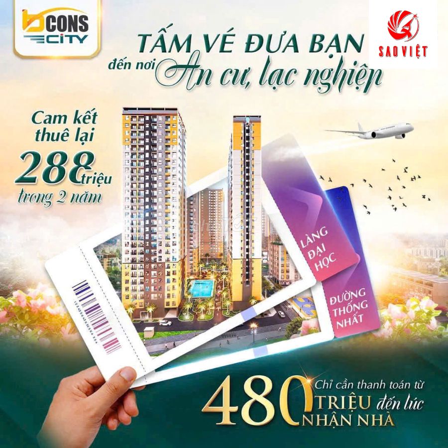 Sở hữu căn hộ cao cấp Khu Bcons City-  tháp Emerald, Làng Đại học TĐ