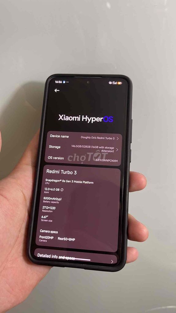 Xiaomi Redmi Turbo 3 528GB Xám. Mua bán Điện thoại tại Quận Hai Bà Trưng Hà Nội được đăng bởi Tuấn Sơn hình 1