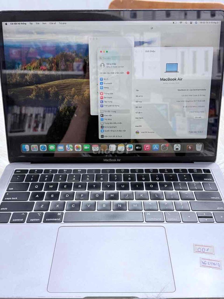 MacBook Air 2019 i5 13 inch 8GB/128GB Gray. Mua bán Laptop tại Quận 5 Tp Hồ Chí Minh được đăng bởi Phan Thế Phong  hình 1