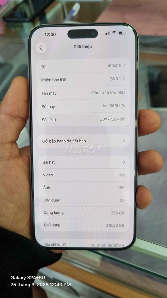 iphnone 15prm titan máy đẹp ko trầy xước. Mua bán Điện thoại tại Thành phố Thuận An Bình Dương được đăng bởi Lê Khánh hình 1