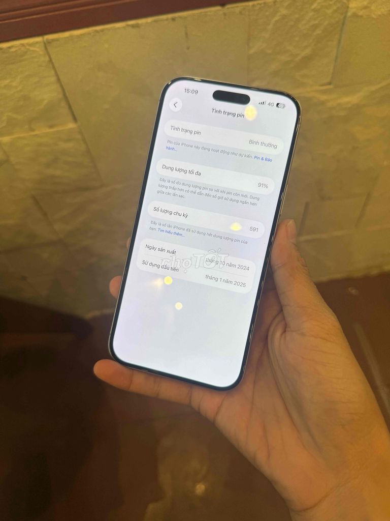 iPhone 16 Pro Max 256GB Việt Nam pin 91 như mới. Mua bán Điện thoại tại Quận Thanh Khê Đà Nẵng được đăng bởi  Thắng Lê hình 1