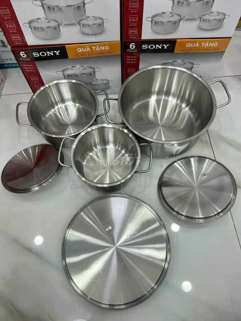 Bộ nồi inox 3 cái nồi quà tặng từ Sony
