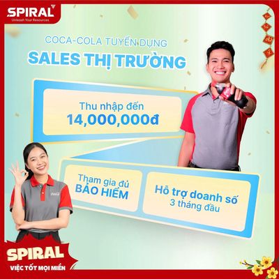 🚀VIỆC LÀM ỔN ĐỊNH – COCA-COLA TUYỂN NV THỊ TRƯỜNG