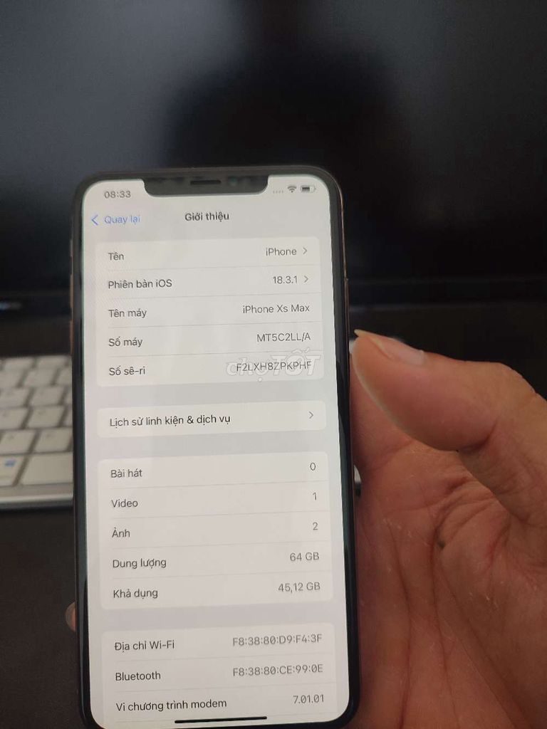 iPhone XS Max 64GB Vàng Quốc tế