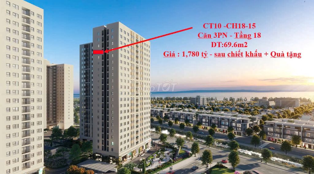 GIÁ TỐT CĂN 3PN - 70M2 VIEW BIỂN, CHIẾT KHẤU LÊN ĐẾN 125 TRIỆU