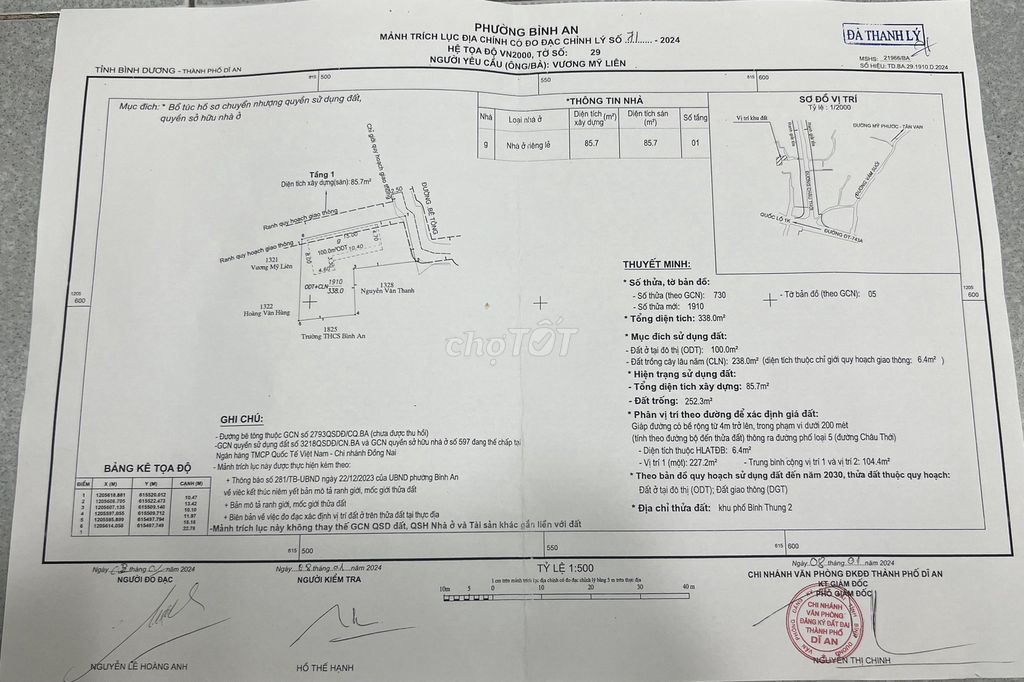 Chính chủ cần bán gấp lô đất đẹp có sẵn nhà TP Dĩ An, Bình Dương