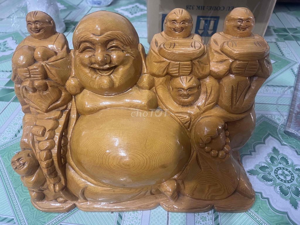Tượng Phật Di Lặc Gỗ Trang Trí Nâu