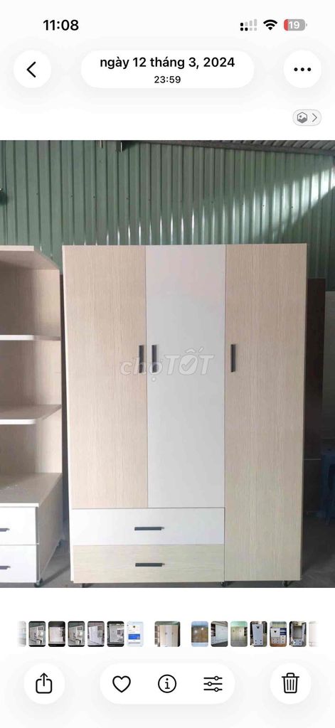 Tủ quần áo Nhựa Đài Loan 1m8x1m25. Mua bán Tủ, kệ gia đình tại Quận 7 Tp Hồ Chí Minh được đăng bởi Hong Le hình 1