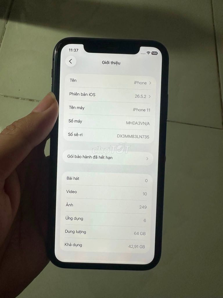 Apple iPhone 11 64GB Đen 98%. Mua bán Điện thoại tại Quận 12 Tp Hồ Chí Minh được đăng bởi Hội Đồ Điện Tử hình 1