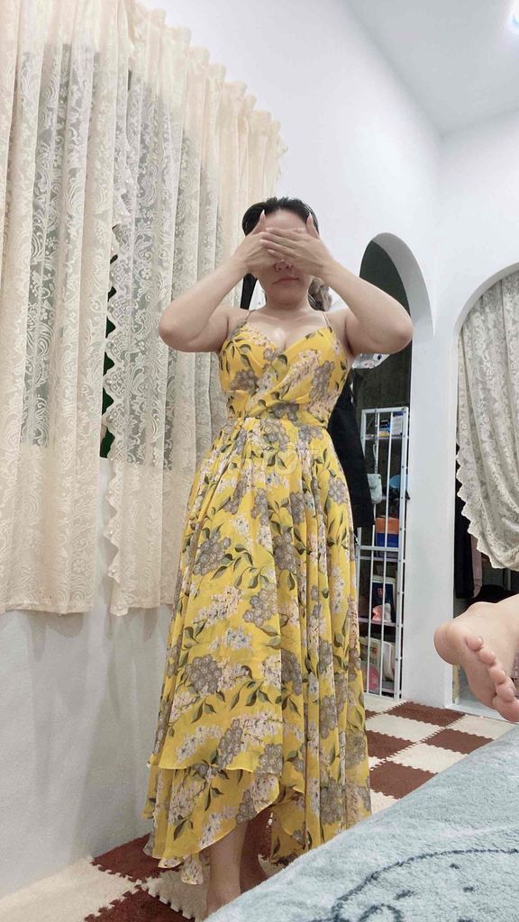 Đầm Elise Vàng Nữ Vải Voan. Mua bán Quần áo tại Quận 7 Tp Hồ Chí Minh được đăng bởi Dương Nhã Phương  hình 1