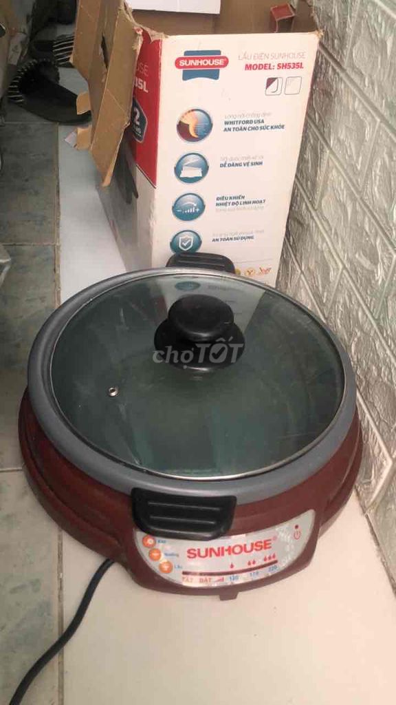 Nồi lẩu điện SUNHOUSE SH535L Nâu. Mua bán Bếp, lò, đồ điện nhà bếp tại Quận Bình Thạnh Tp Hồ Chí Minh được đăng bởi Baohoang hình 1