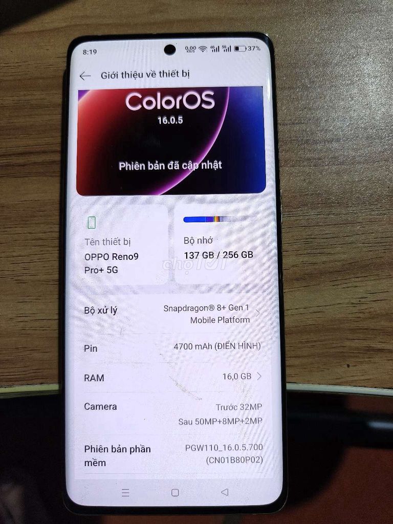 Oppo Reno 9 Pro+ 5G 16GB/256GB Trắng. Mua bán Điện thoại tại Huyện Chợ Mới An Giang được đăng bởi trung thắm hình 1