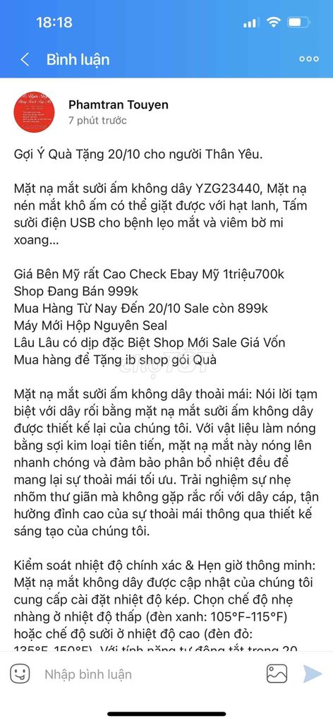 Mặt Nạ cho Mắt Quà Tặng ý nghĩa 20/10