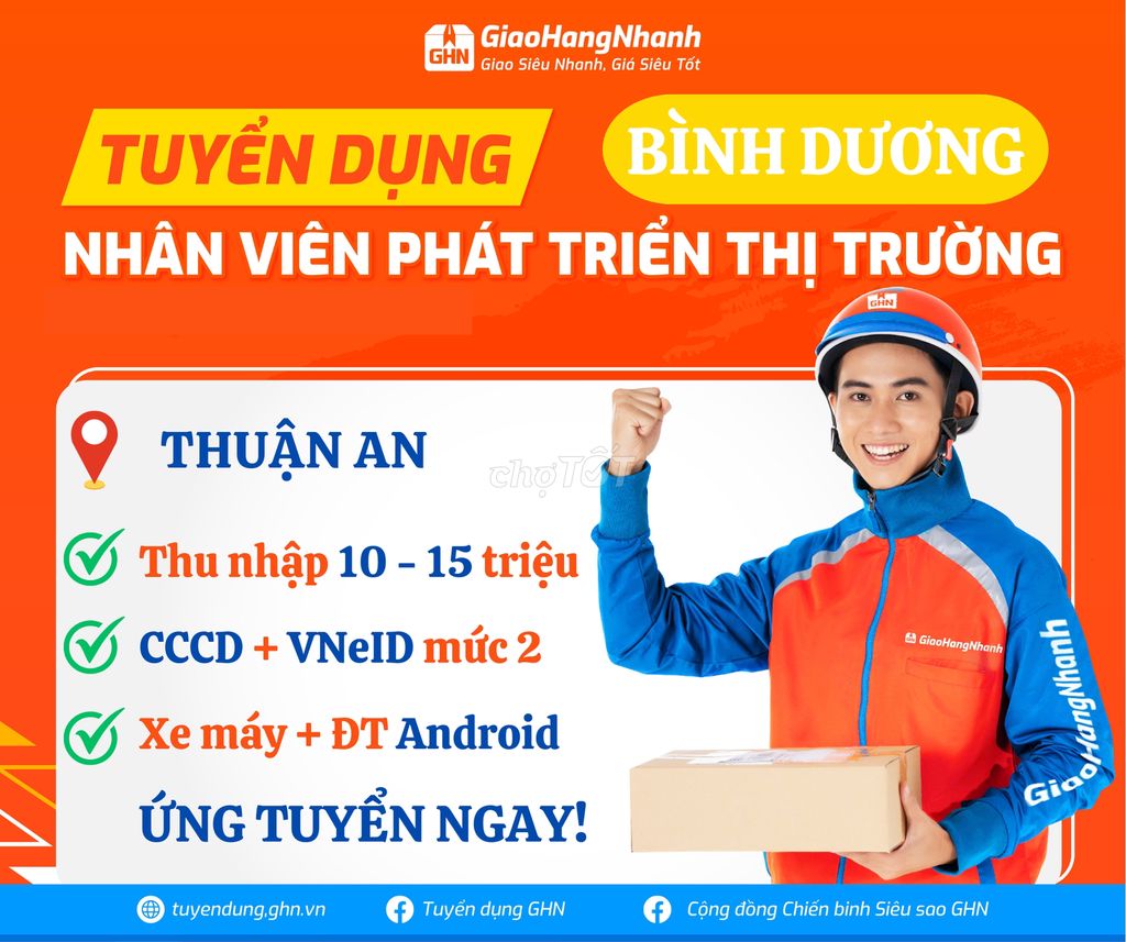 GHN Tuyển Dụng Shipper Thuận An - Bình Dương
