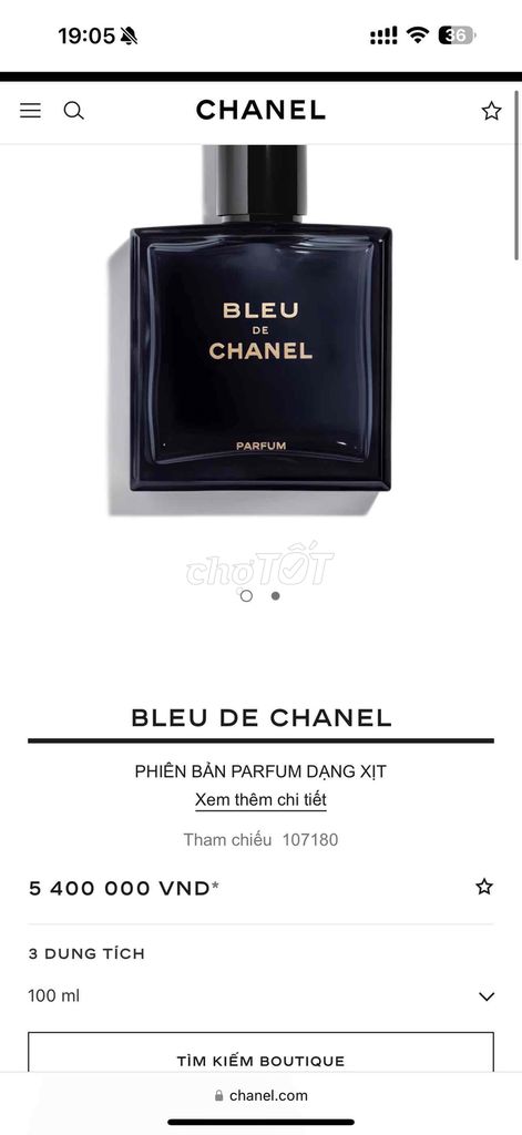 nước hoa chanel blur parfum sách tay chĩnh hãng