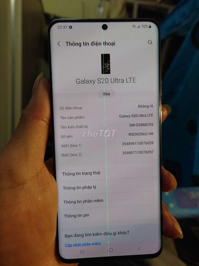 Samsung Galaxy S20 Ultra 128GB Xám. Mua bán Điện thoại tại Quận Cầu Giấy Hà Nội được đăng bởi Lân Duy hình 1