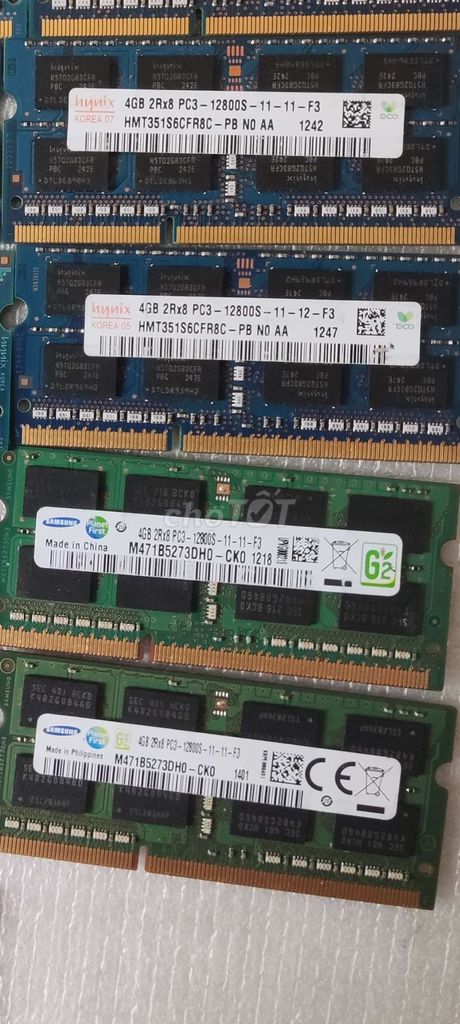 Ram laptop 4g Hynix Samsung Ddr3/ddr3l 550k/10