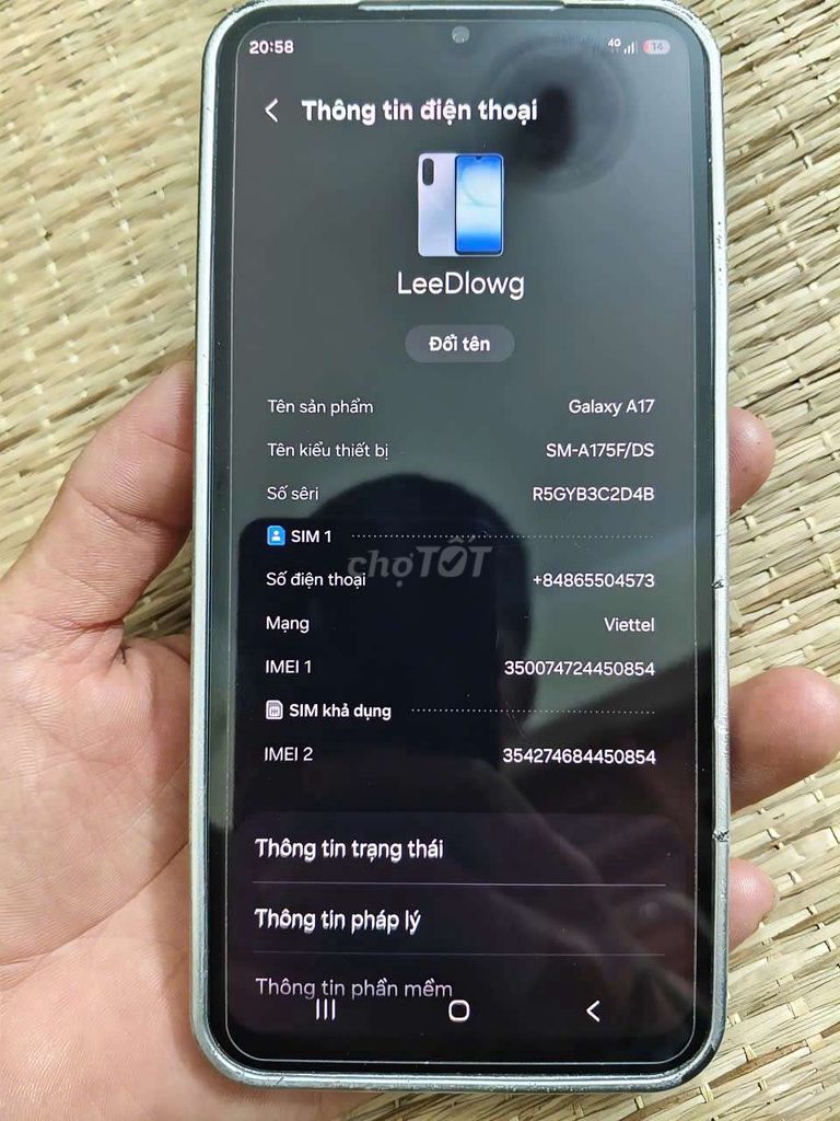 Samsung Galaxy A17 Xanh nhạt Android. Mua bán Điện thoại tại Quận Liên Chiểu Đà Nẵng được đăng bởi D Thành Long hình 1