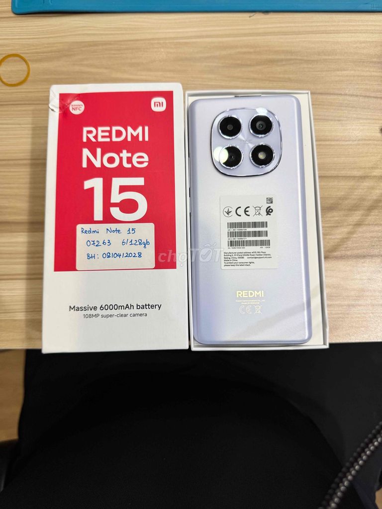 Xiaomi Redmi Note 15 6/128GB Tím BH 08/04/2028. Mua bán Điện thoại tại Quận 10 Tp Hồ Chí Minh được đăng bởi Phi Đăng Sơn Store hình 1