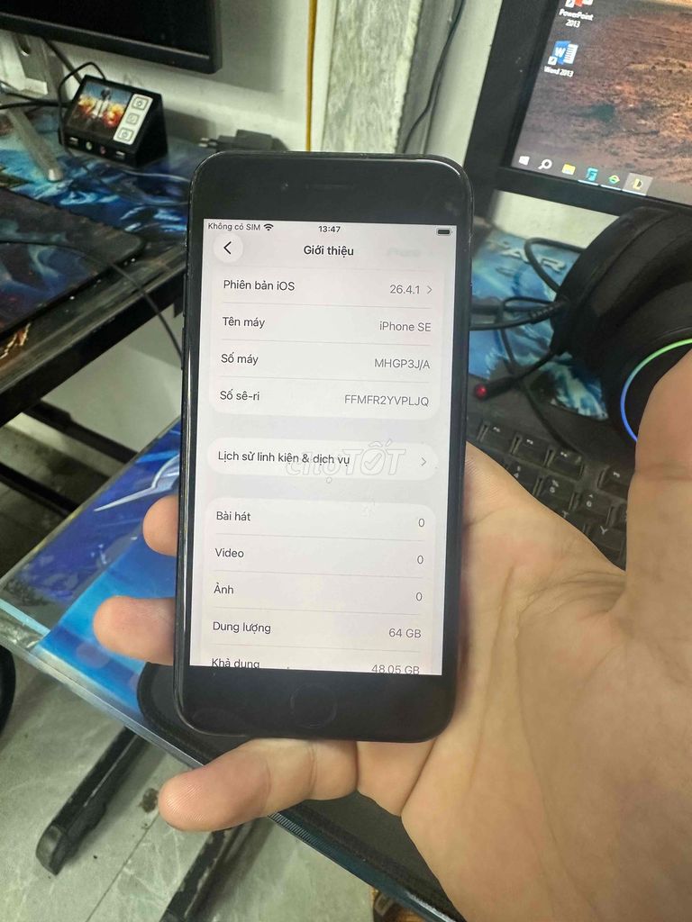 Apple iPhone SE 64GB Đen. Mua bán Điện thoại tại Quận Hoàng Mai Hà Nội được đăng bởi điện thoại giá rẻ  hình 1